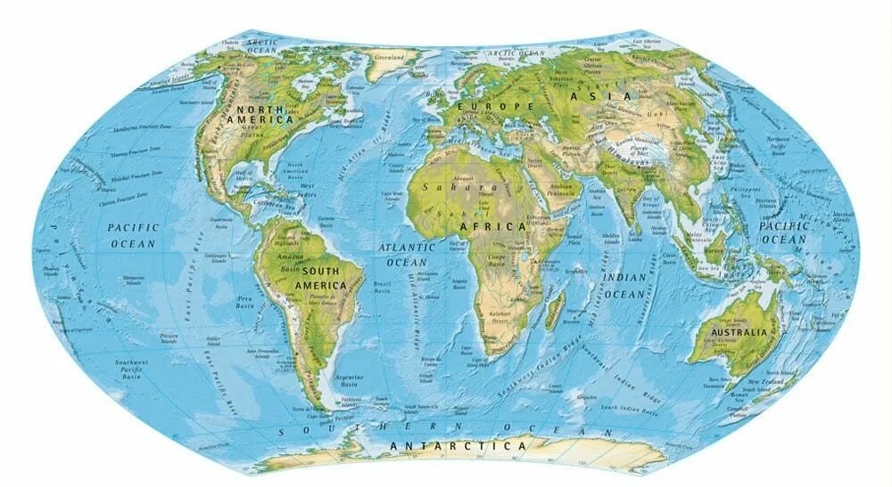 Карта океанов. Океаны на глобусе. Карта океанов на глобусе.