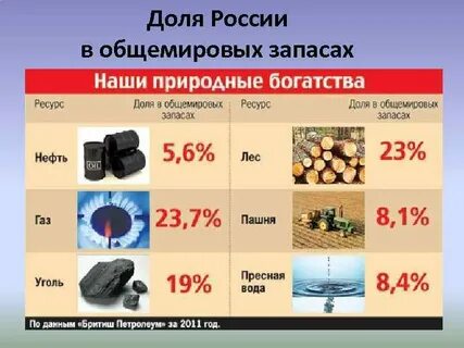 Какими видами ресурсов богата наша страна