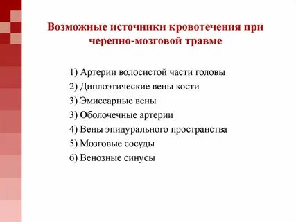 Кровотечения черепно мозговые травмы