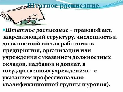 Должностной и численный состав предприятия