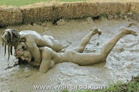 Naked mud fight