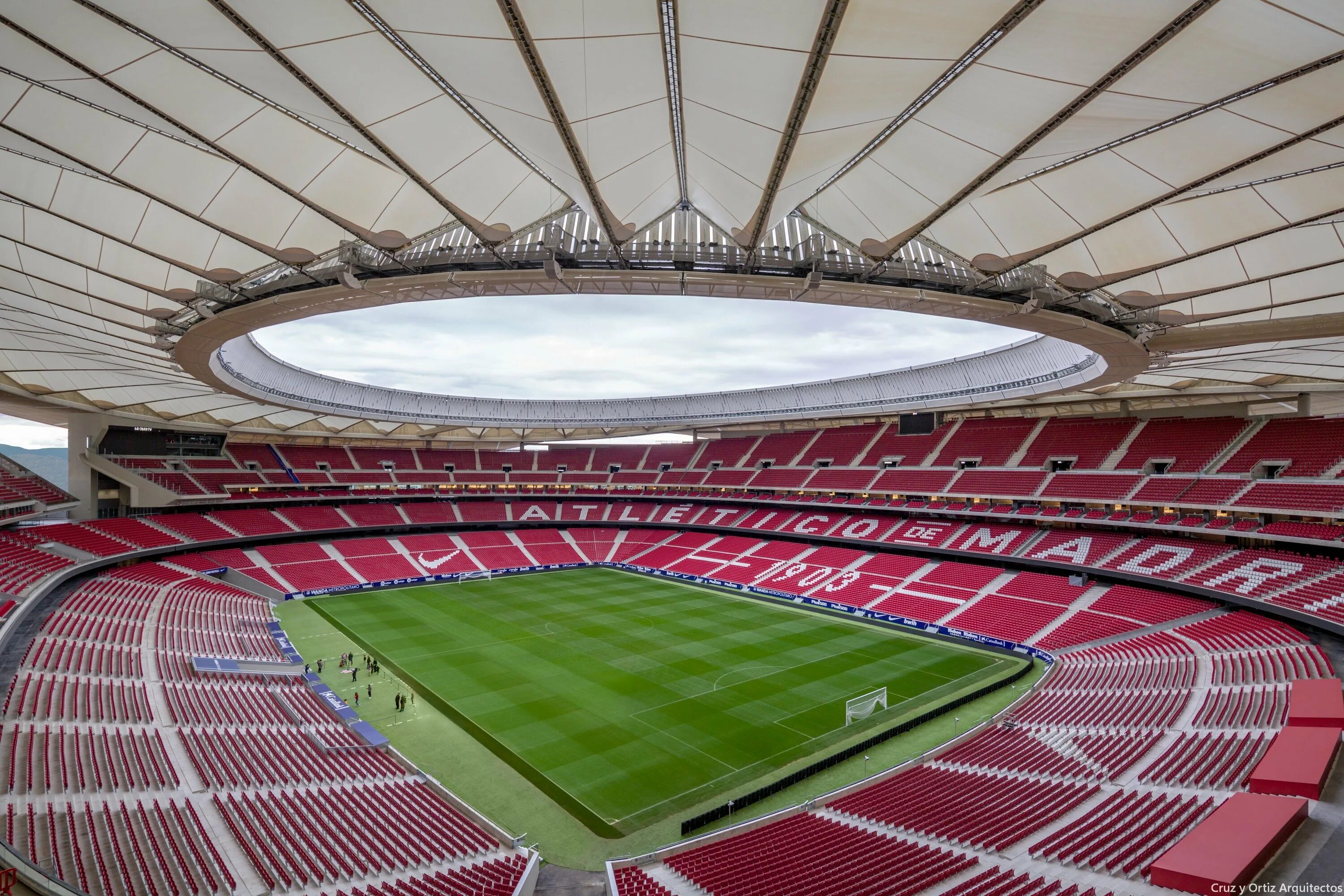 Стадион новый вместимость. Стадион Метрополитано Атлетико Мадрид. Мадрид Estadio Wanda Metropolitano.