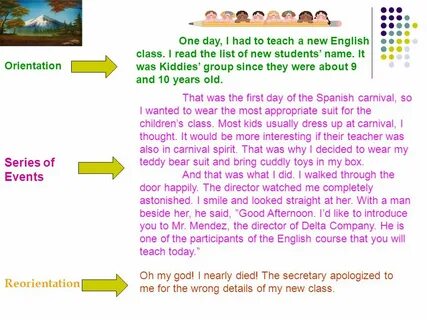 Describing a past event 5 grade