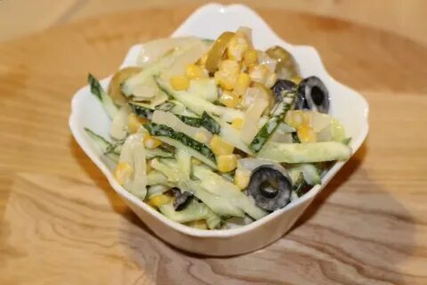 Салат кальмар огурцы кукуруза