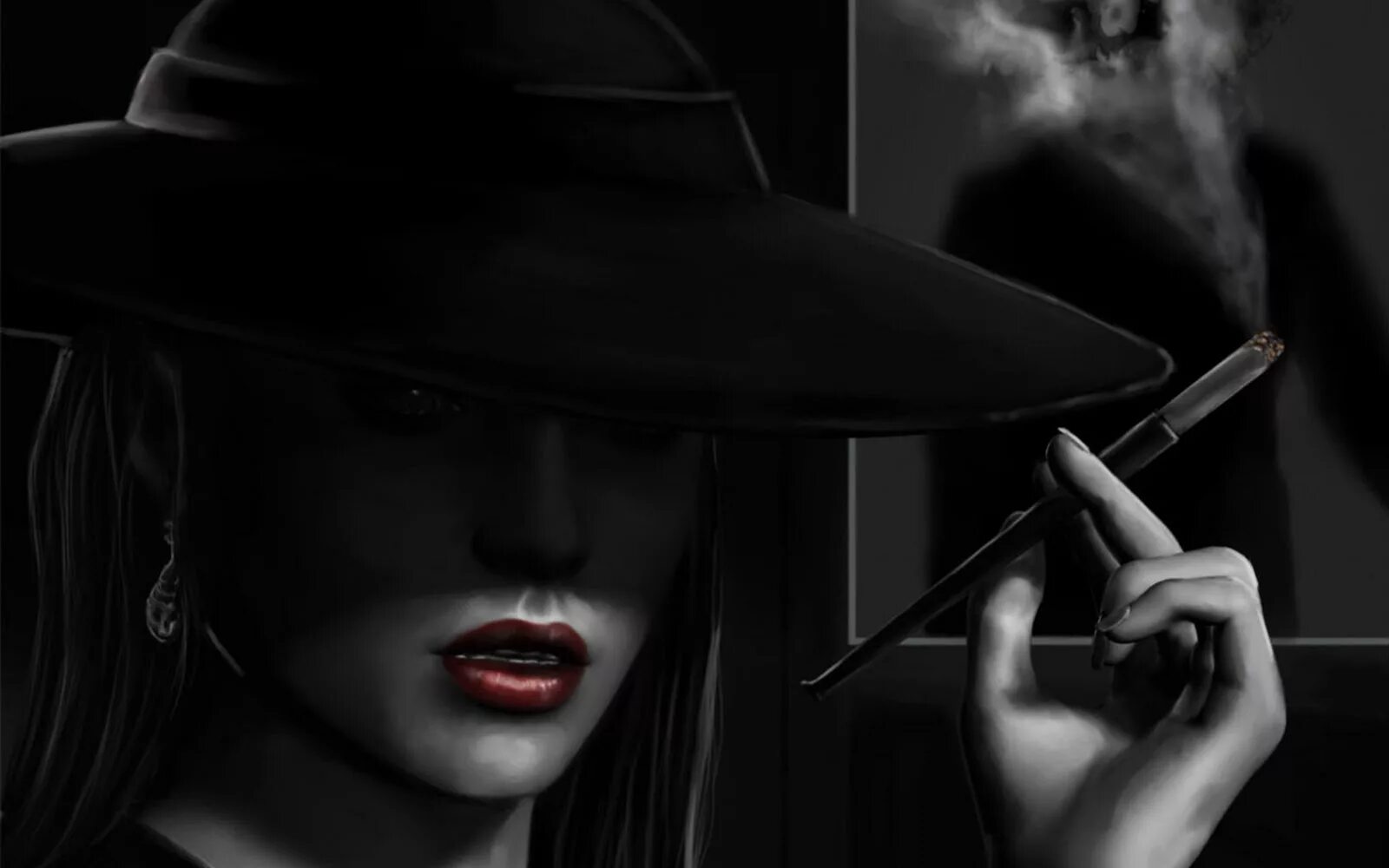 Нуар Готина. Девушка в шляпе. Женщина в шляпе с сигаретой. Мафия девушки. Жена загадочная