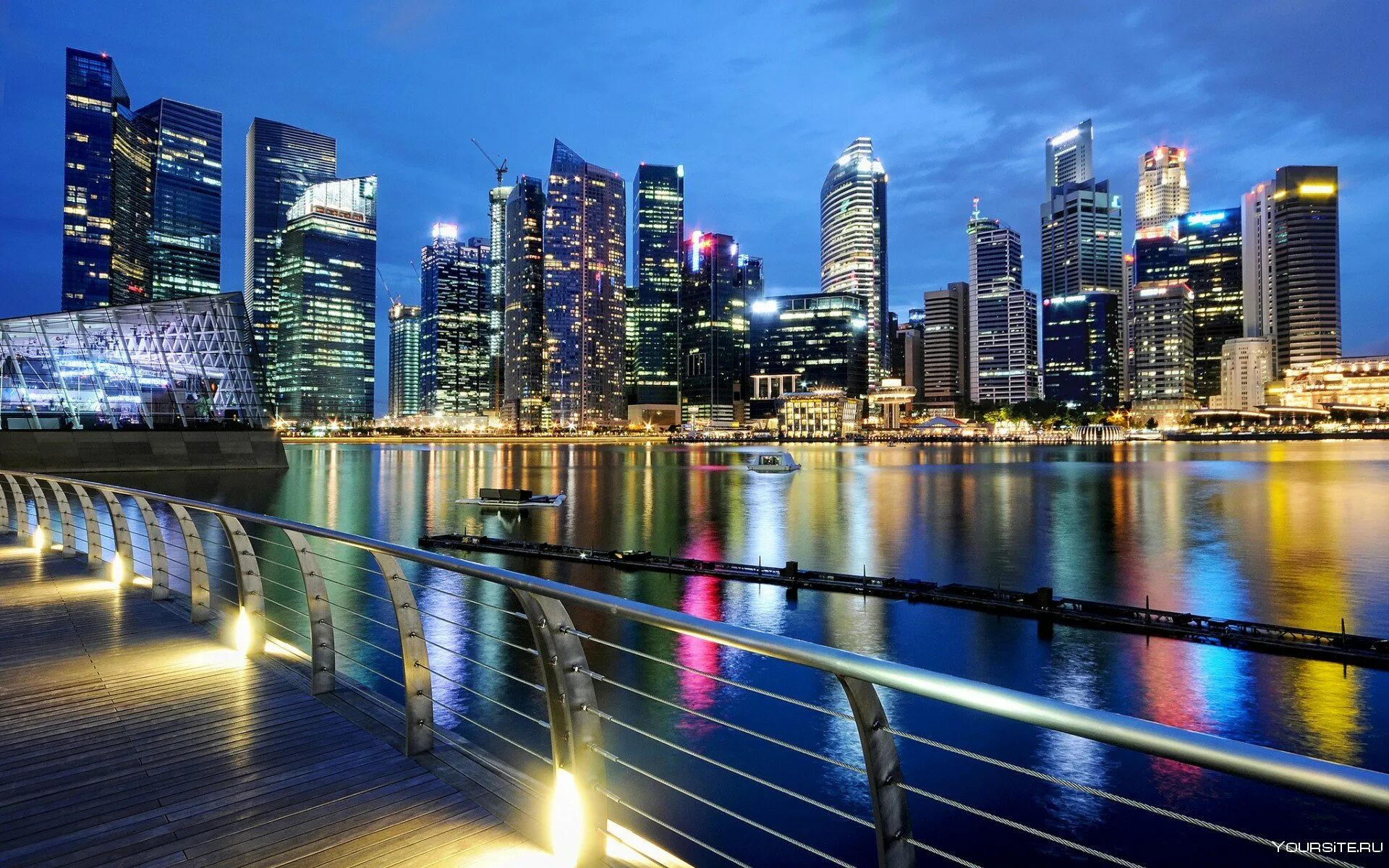 Добавить город на экран. Город сингапур (singapore city). сингапур панорама. вечерний сингапур. ночной сингапур.