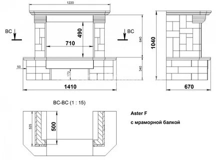 Чертеж камина