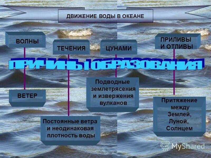 Движение вод мирового океана. Причины движения воды. Причины движения воды в океане. Причины движения воды в мировом океане.