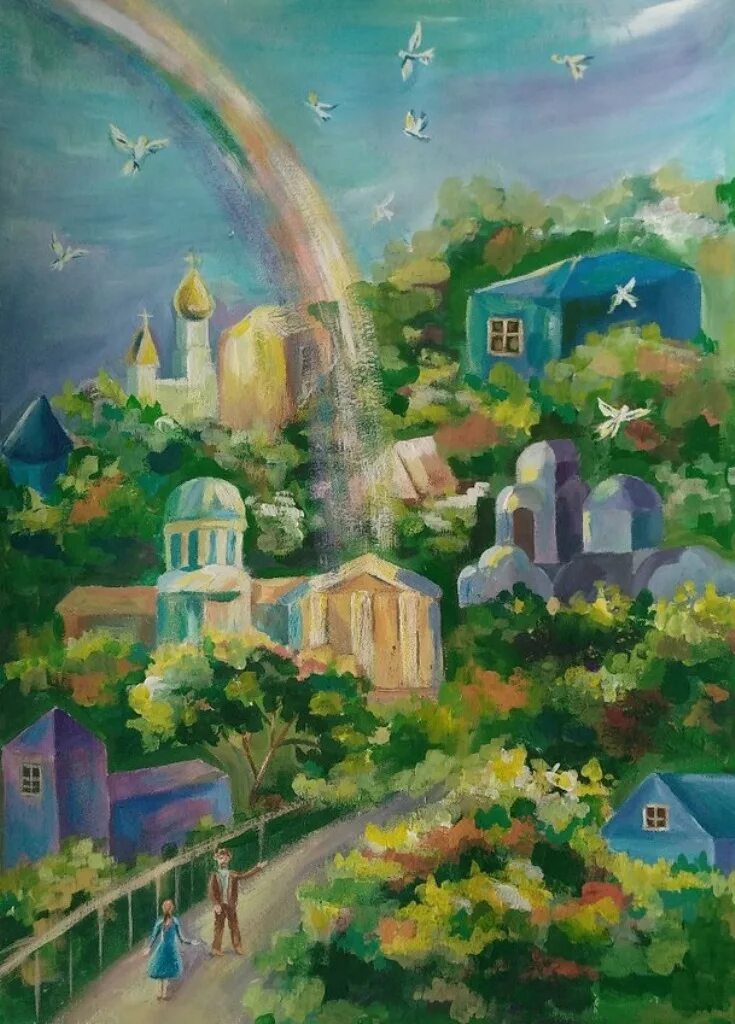 Дипломные работы в художественной школе. Здание в технике коллаж. Город мечты работа. Школа моей мечты рисунки. Рисование сказочный город.