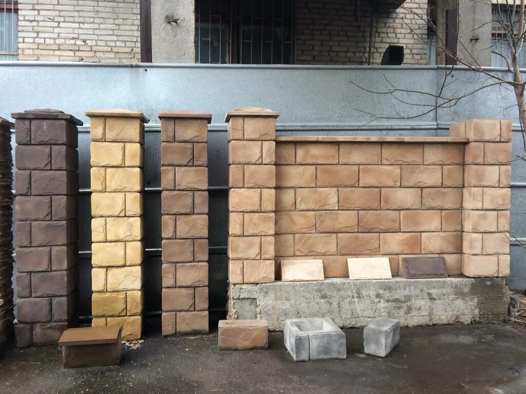 Облицовка столбов для забора
