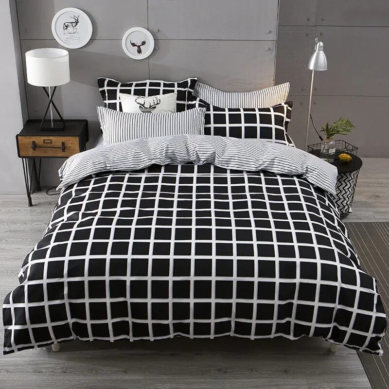 Duvet Cover Set постельное белье. Постельное белье белое в черную клетку. Постельное белье в клетку черно белое. Белое постельное белье в черную клеточку.