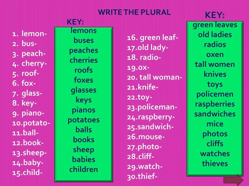 Английские слова write. Write the plurals. Английский язык write in the plural. Bus Buses множественное число. Plural of Nouns множественное число существительных.