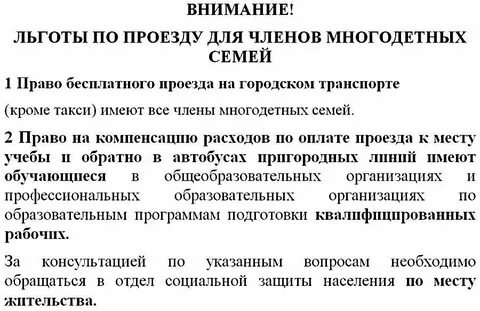 Льготный проездной спб многодетным семьям