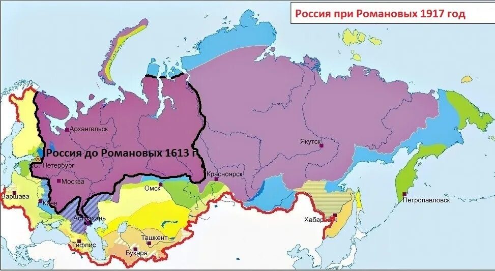 Карта российской империи 1917 года