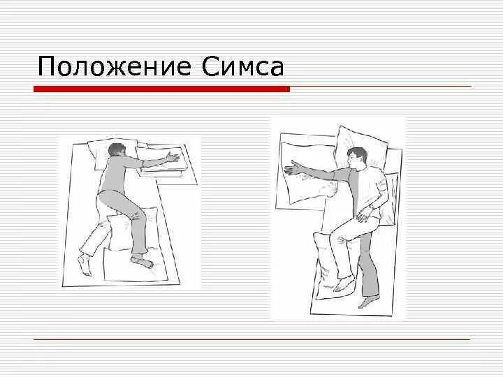 Симса положение пациента алгоритм. Перемещение пациента в положение симса. Положение пациента Фаулера и симса. Положение симса это положение.