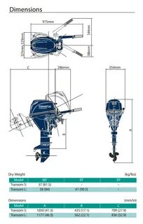 Размеры лодочного мотора 9.8