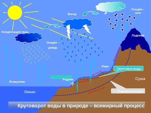 Мировой круговорот воды в природе схема. Мировой круговорот воды в природе 6 класс география. Круговорот воды в природе схема. Круговорот воды в природе конденсация транспирация.