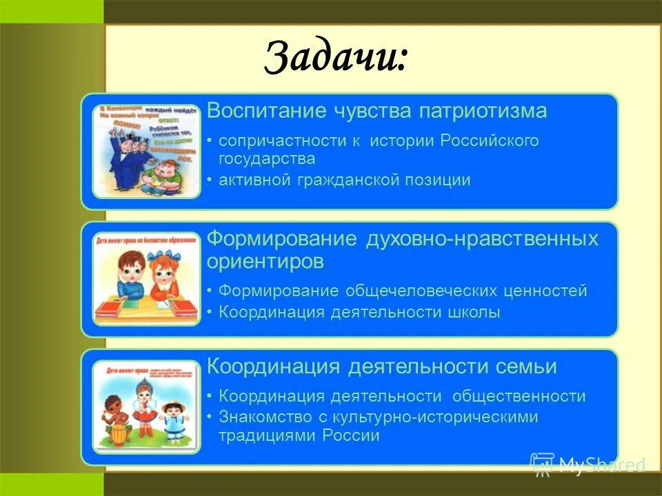 задачи воспитания семейных ценностей