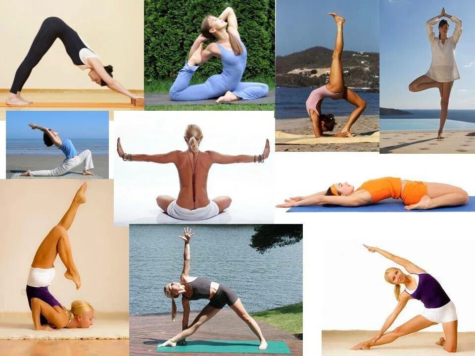 Основная асана йоги. Упражнения для йоги. Йога для похудения. Йога в упражнениях. Позы йоги для начинающих.