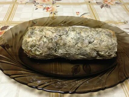 Мраморный рулет из курицы с желатином