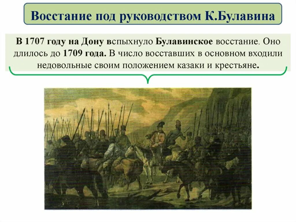 Восстания и выступления при петре 1 таблица. Восстание под руководством булавина. народные восстания петра 1. восстание казаков под руководством к булавина. причины социальных и национальных движений.