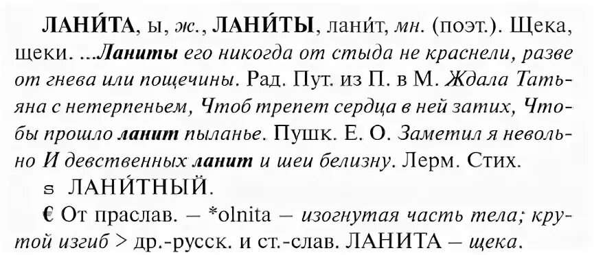 Ланит слово