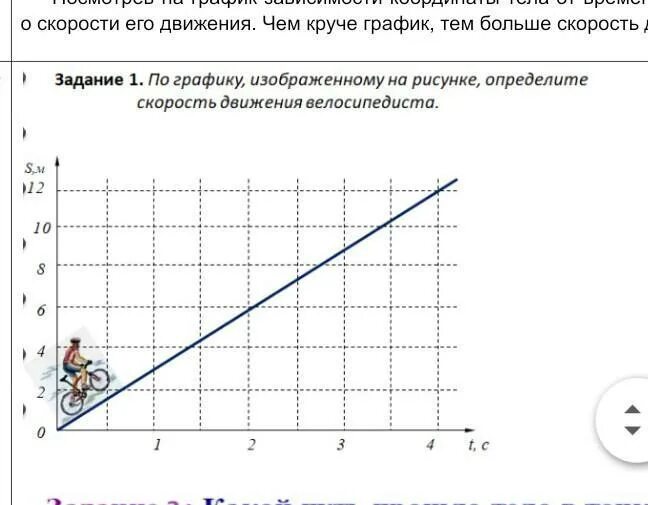 Велосипедист съезжает с горки двигаясь равноускоренно. График скорости движения. График скорости велосипедиста. Скорость по графику. График скорости движения велосипедиста.