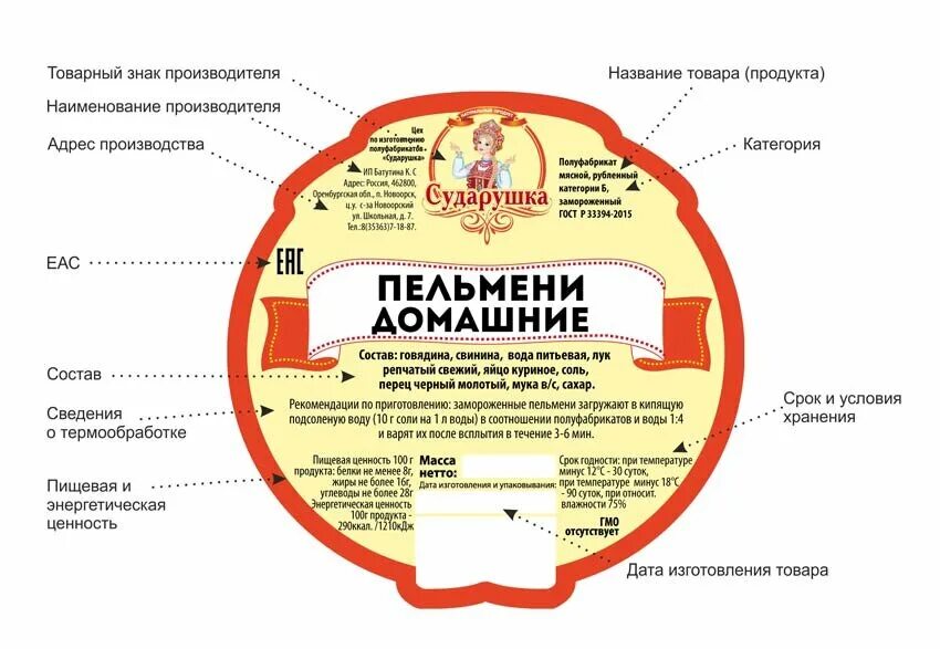 Указан на этикетке производителя