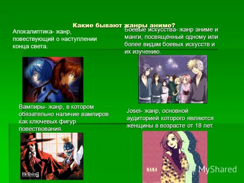 Все жанры аниме с описанием. Как появилось аниме кратко. Жанры аниме. Жанры манги. Жанры манги и значение.