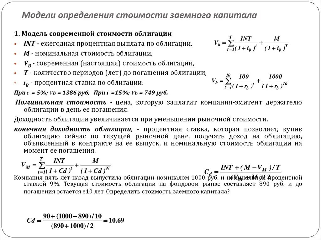 Оценка стоимости отдельных элементов капитала. Модели определения стоимости заемного капитала. Модели оценки стоимости заемного капитала. Модели определения стоимости собственного капитала. Рыночная оценка капитала стоимость