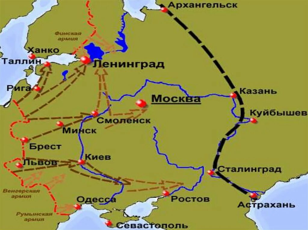 5 план барбаросса. План барбаросса линия архангельск-астрахань. операция барбаросса 1941 карта. карта второй мировой войны план барбаросса. архангельск астрахань план барбаросса.