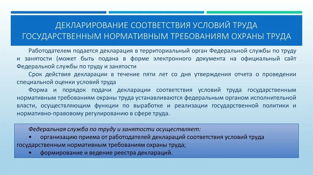 Государственное регулирование в сфере охраны труда. Декларация соответствия условий труда подается. Декларация условий труда срок действия. Декларации соответствия условий труда срок подачи. Учреждениям в соответствии с условиями