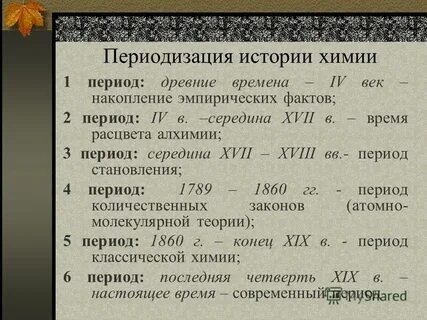 История химии