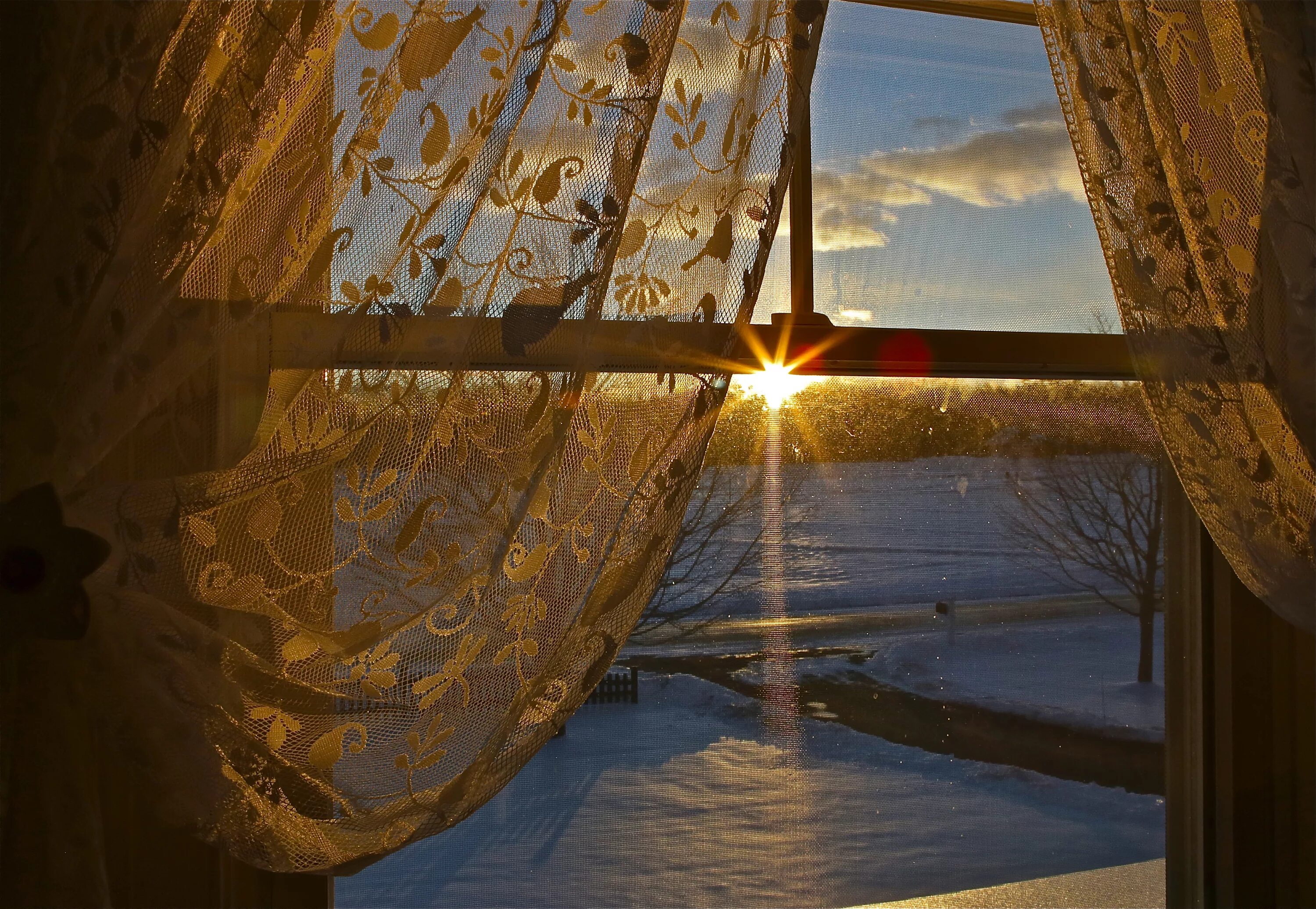 Блестеть вдали. Красивый вид из окна. Вечернее окно. Солнце в окне. Окно вечер.