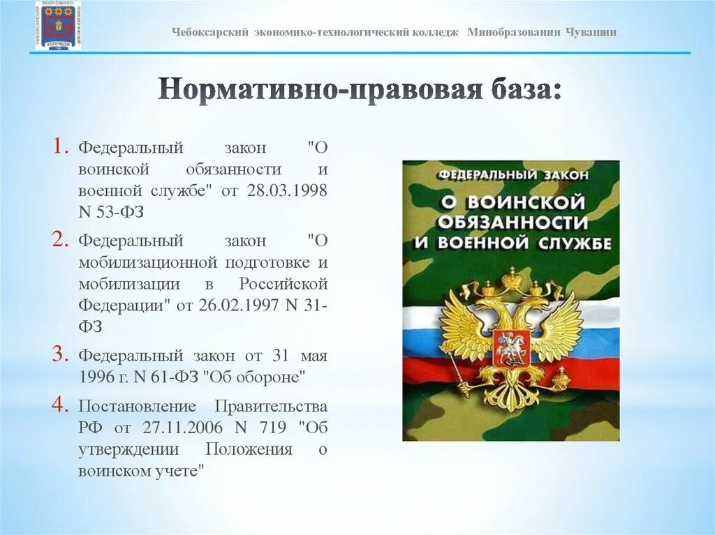 Федеральный закон о воинской обязанности и военной службе. Федеральный закон о воинской обязанности. Закон о военной обязанности. ФЗ по воинскому учету. Военное законодательство россии