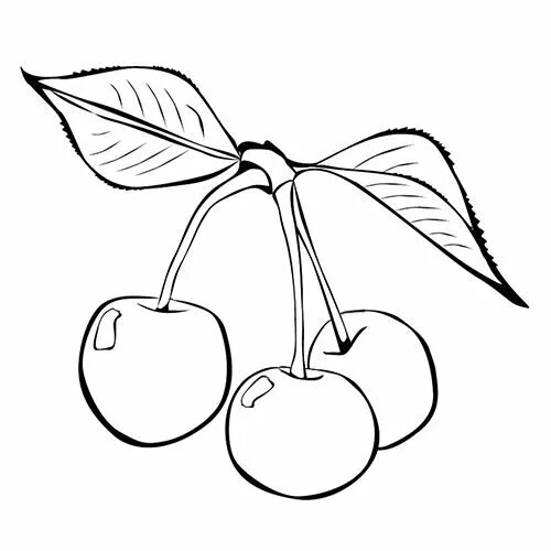 A pair of Tasty Cherries Fruit Coloring Page Kids Play Color Fruit coloring page
