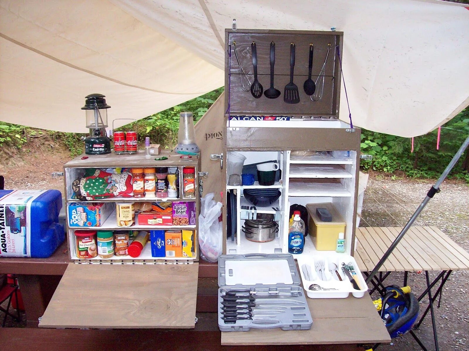Кемпинговая кухня «Чак бокс». Походная кухня. Оборудование для кемпинга. Палатка для продуктов в походе. Camp box