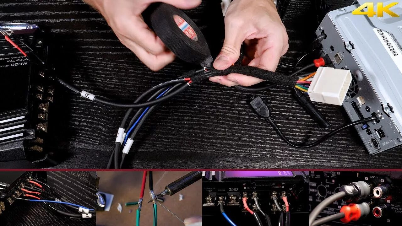 Establishing audio input connection. Turn on на усилителе. car amplifier hook up. hook up amp to car stereo. car audio system hook up.
