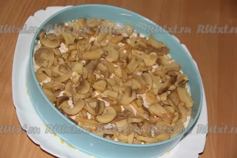 Рецепт салата курица грибы картошка слоями