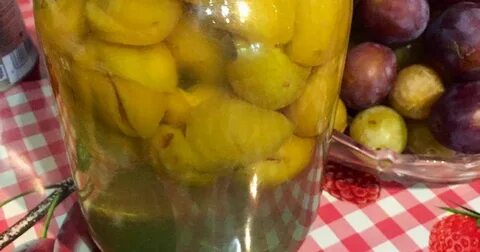 Компот на зиму с алычи желтой косточками