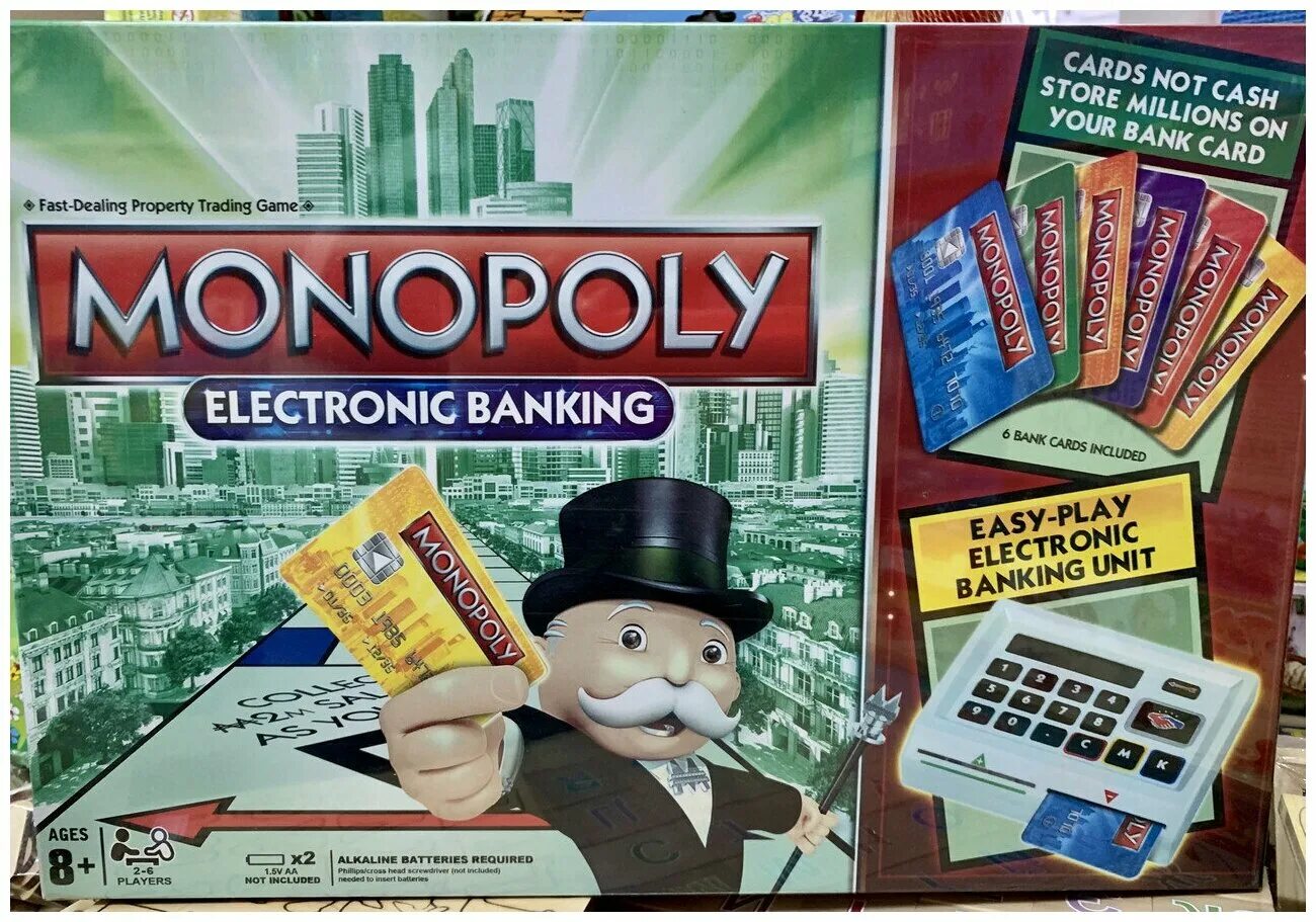 Электронный банк купить. Монополия электронный банк. Монополия с банковскими картами. Монополия с терминалом. Монополия с электронными карточками.