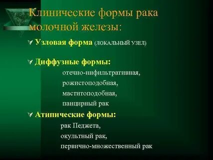 Рак молочных желез какие виды