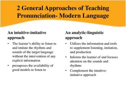 Teaching approaches