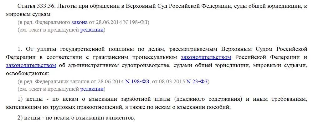 Статья 333.19 нк рф. Ст 333.36 НК РФ. Освобождение от государственной пошлины. Освобождение от госпошлины. Освобождаются от уплаты государственной пошлины.