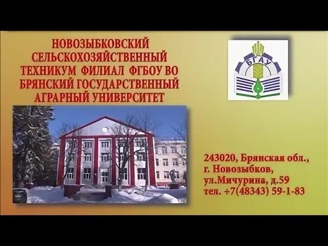 ФГБОУ во Брянский ГАУ. Новозыбковский филиал ФГБОУ во Брянский ГАУ. Новозыбковский сельскохозяйственный техникум. НСХТ Новозыбковский. Государственное автономное учреждение брянский