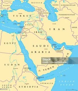 Peta Politik Timur Tengah Ilustrasi Stok - Unduh Gambar Sekarang - Peta - Perala