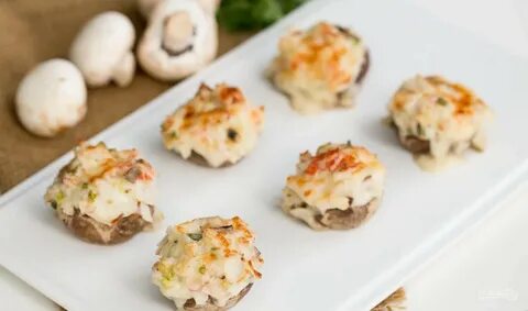 Шампиньоны фаршированные креветками