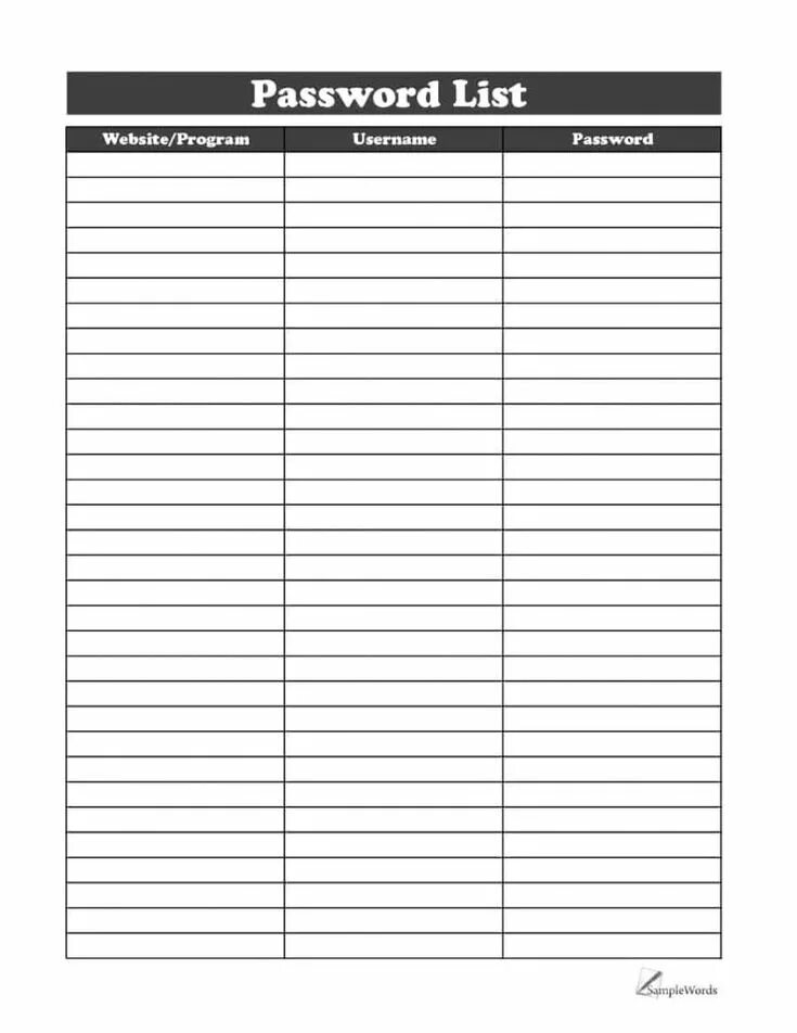 Password list