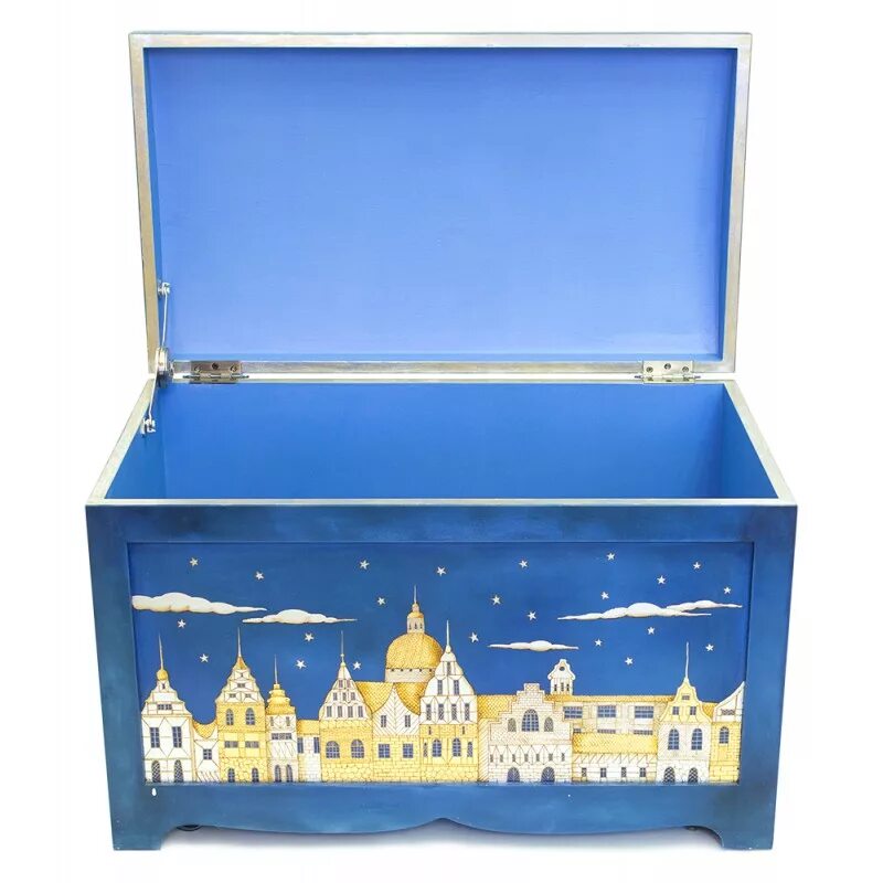 сундук для детской морской стиль. сундук. синий ларец. сказочный сундучок. сундучок для детей.