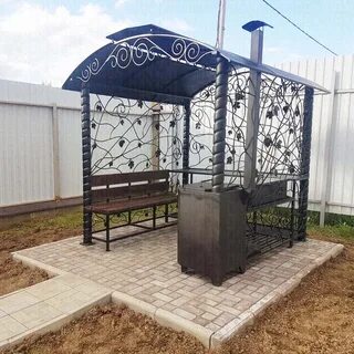 Фото беседок с мангальной зоной из металла